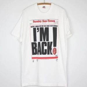 Michael Jordan Im Back Chicago Tribune White Tee